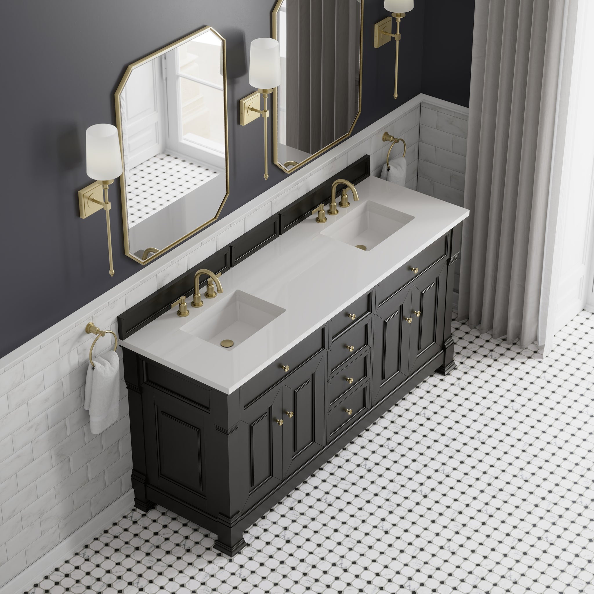 James Martin Brookfield 72" Double Bathroom Vanity, Black Onyx, view 32