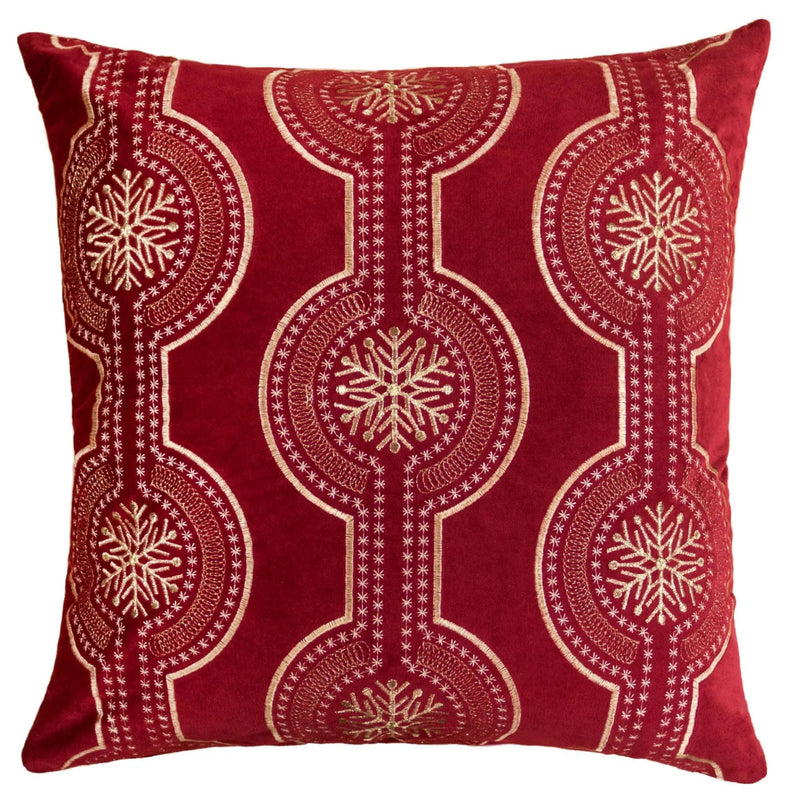 Holiday Throw Pillow With Snowflake Embroidery by Unique Piece Furniture