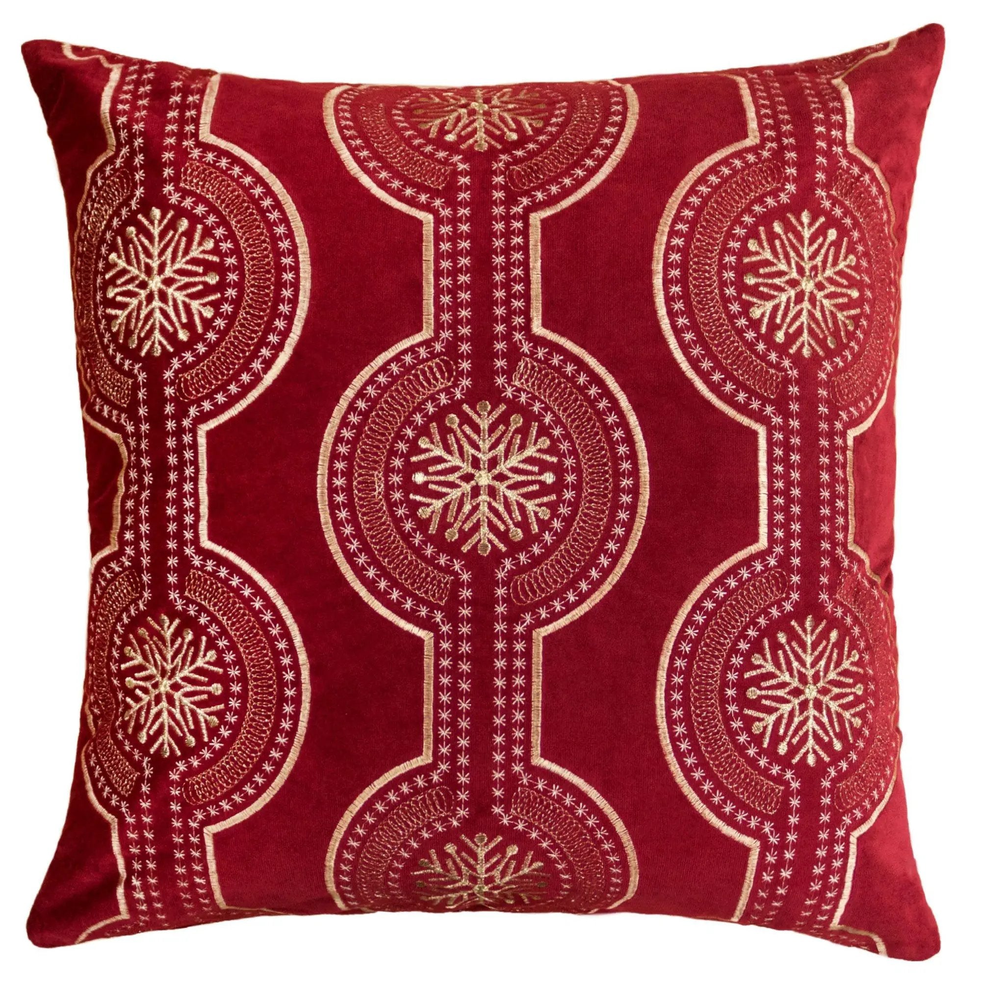 Holiday Throw Pillow With Snowflake Embroidery by HouseOfZazla