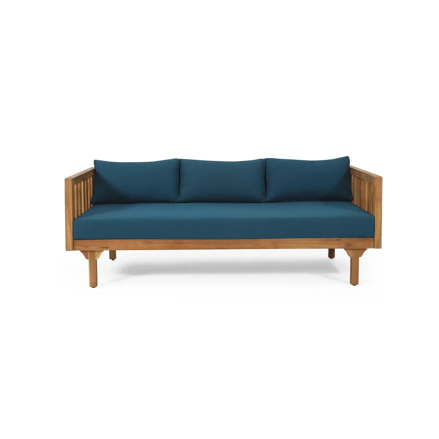 Claremont 3 Seater Daybed Teak Acacia Wood Water Resistant Cushions by HouseOfZazla