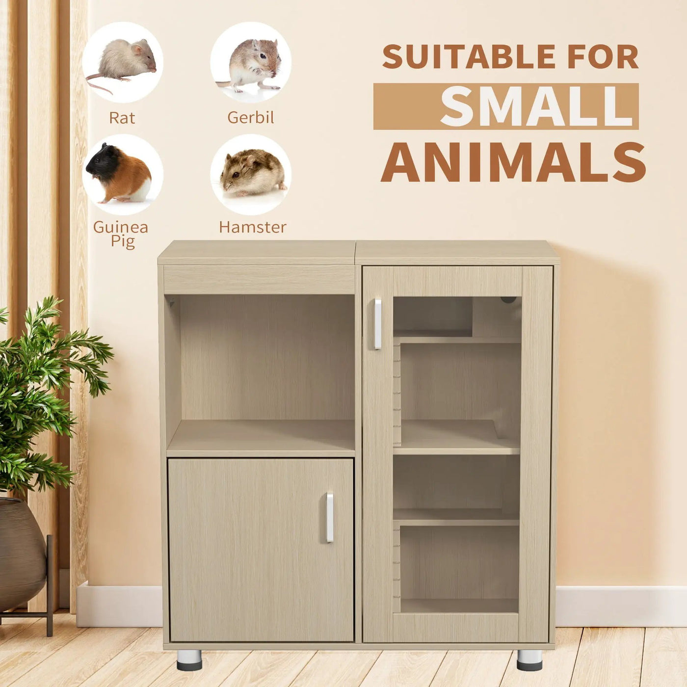 4 Tier Hamster Cage With Acrylic Windows And Storage Cabinet by HouseOfZazla