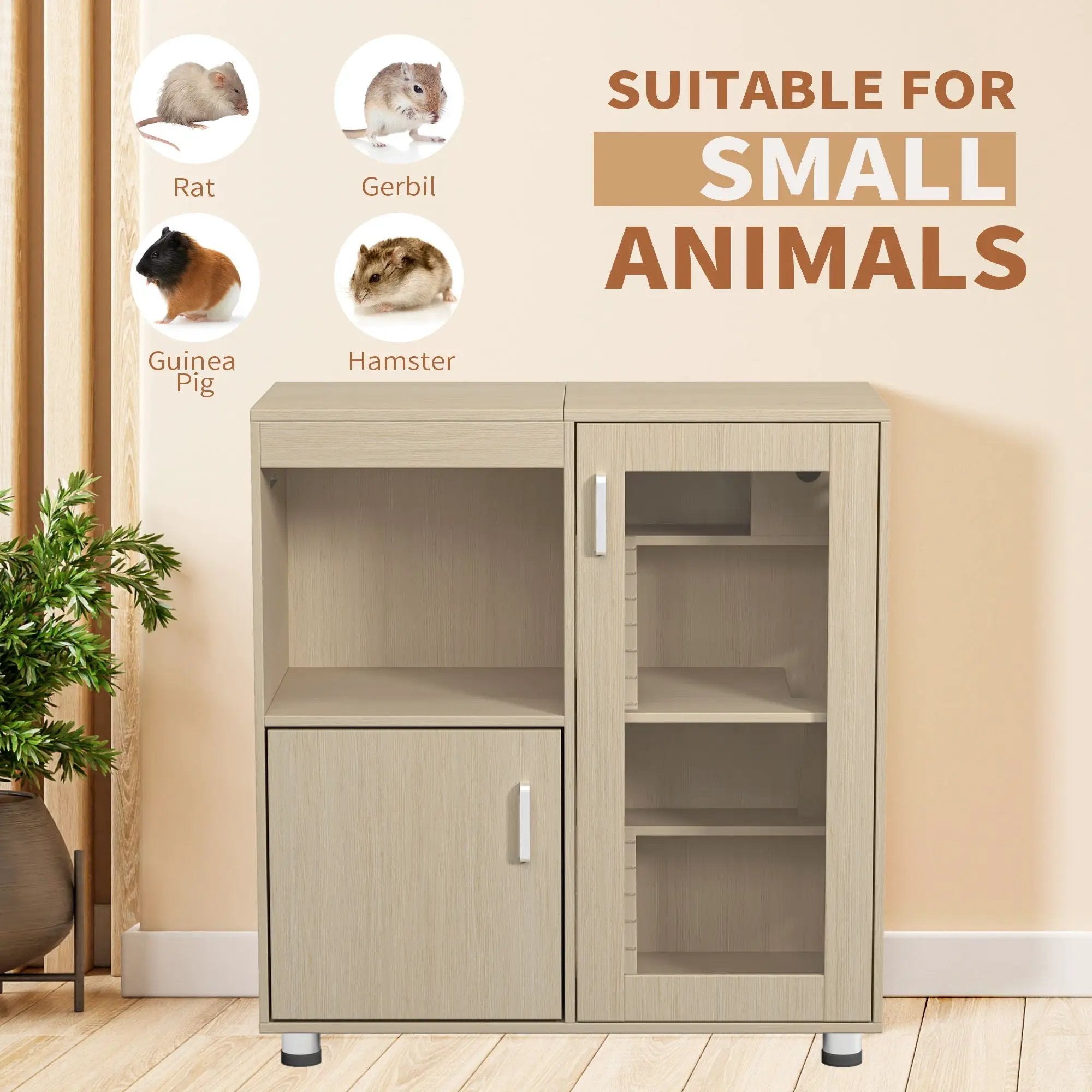 4 Tier Hamster Cage With Acrylic Windows And Storage Cabinet by HouseOfZazla