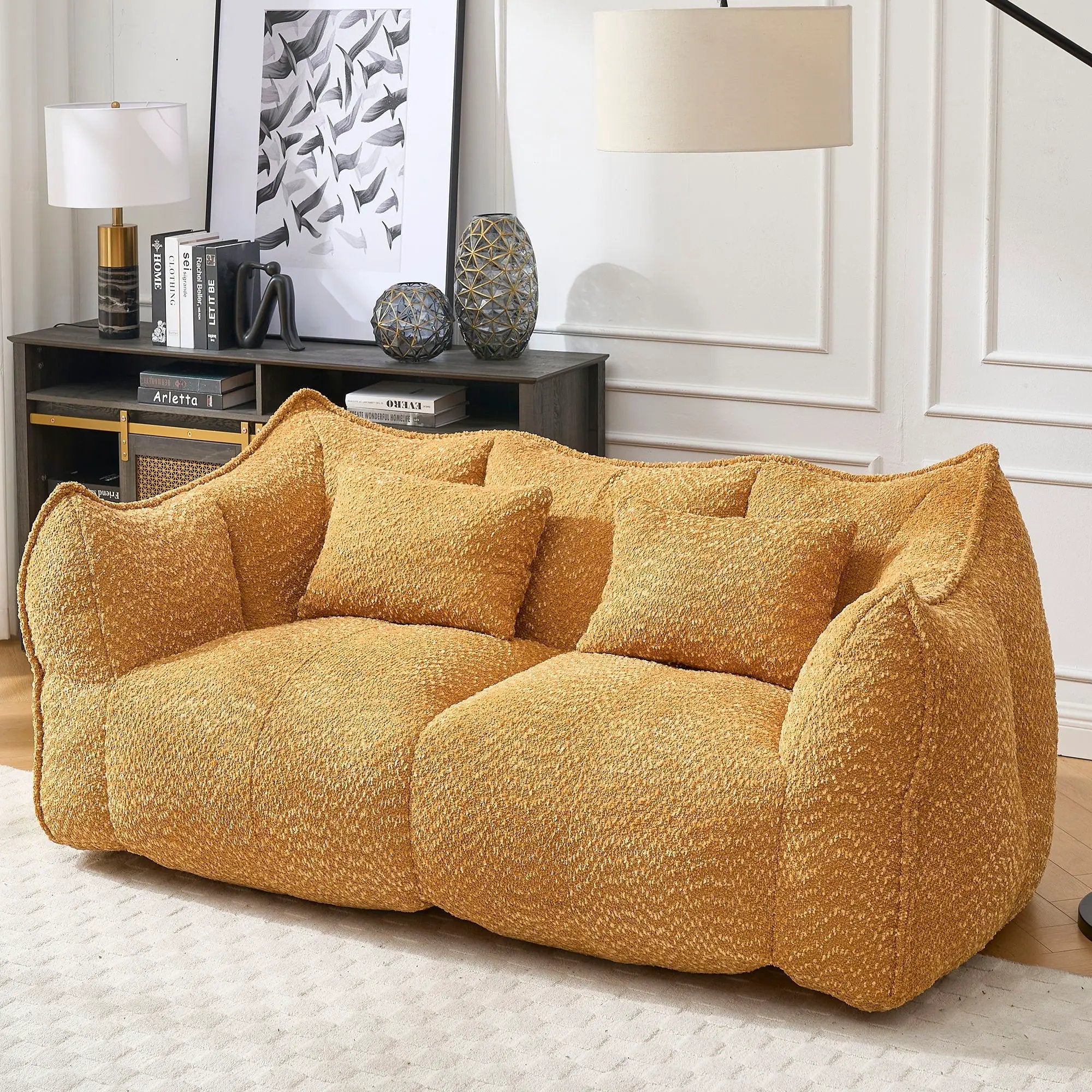Comfortable Dual Beanbag Chair With High Resilience Foam Core For 2 People by HouseOfZazla