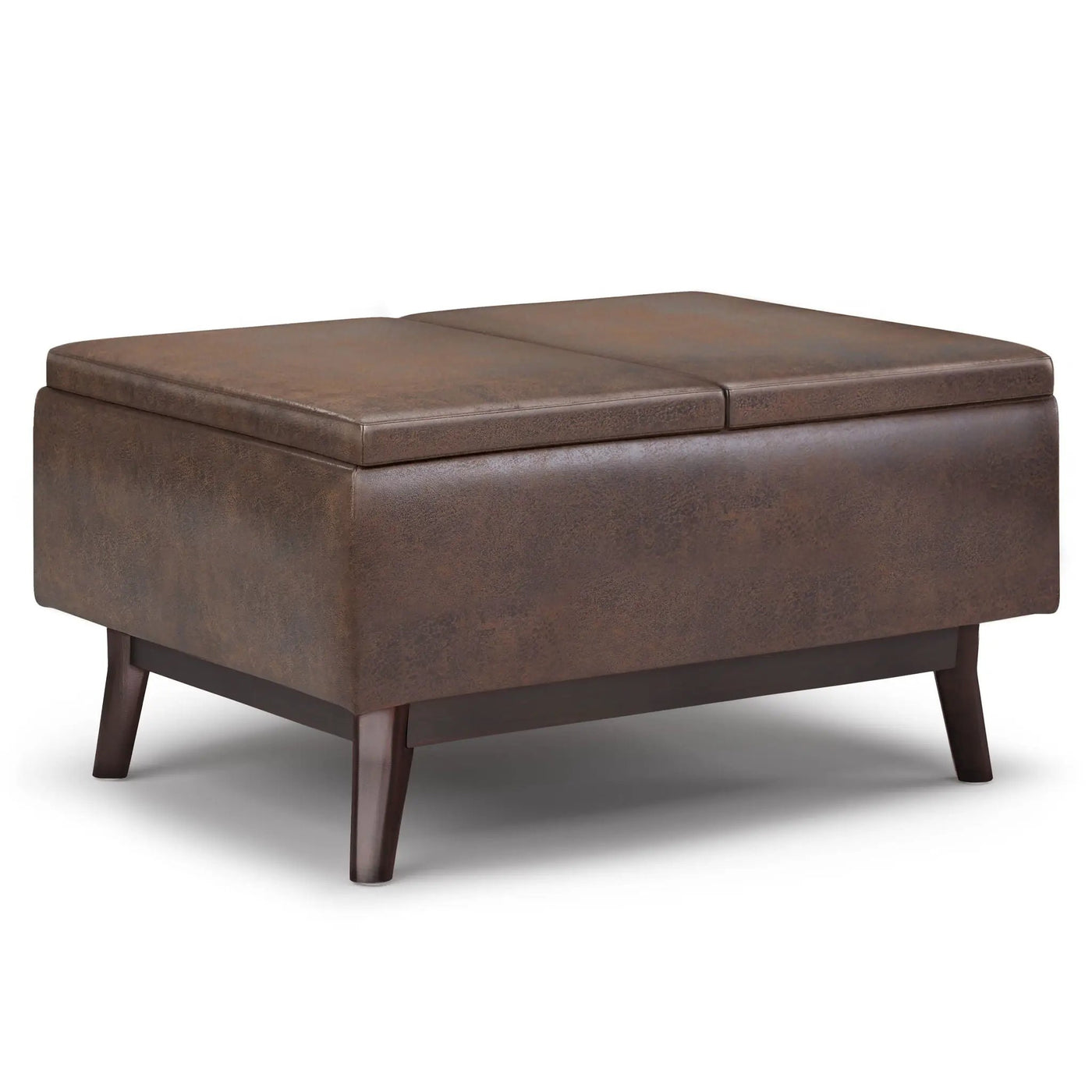 Owen - Tray Top Small Coffee Table Upholstered Storage Ottoman by HouseOfZazla