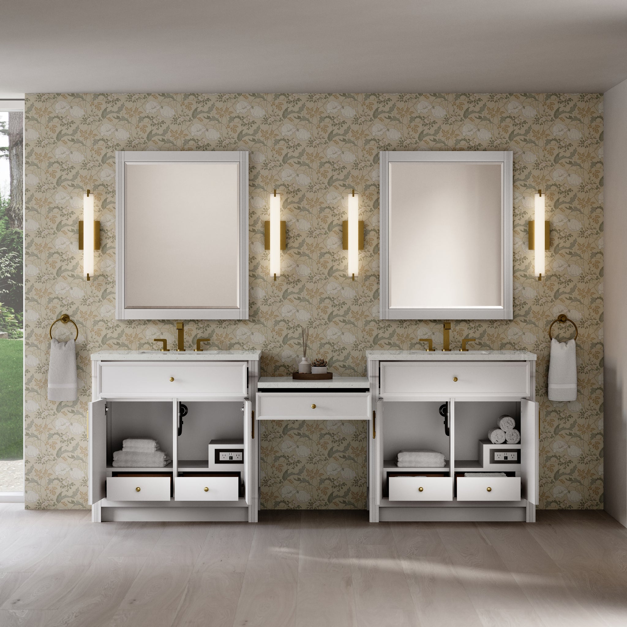 James Martin Bellshire 96" Double Bathroom Vanity, Bright White, view 13