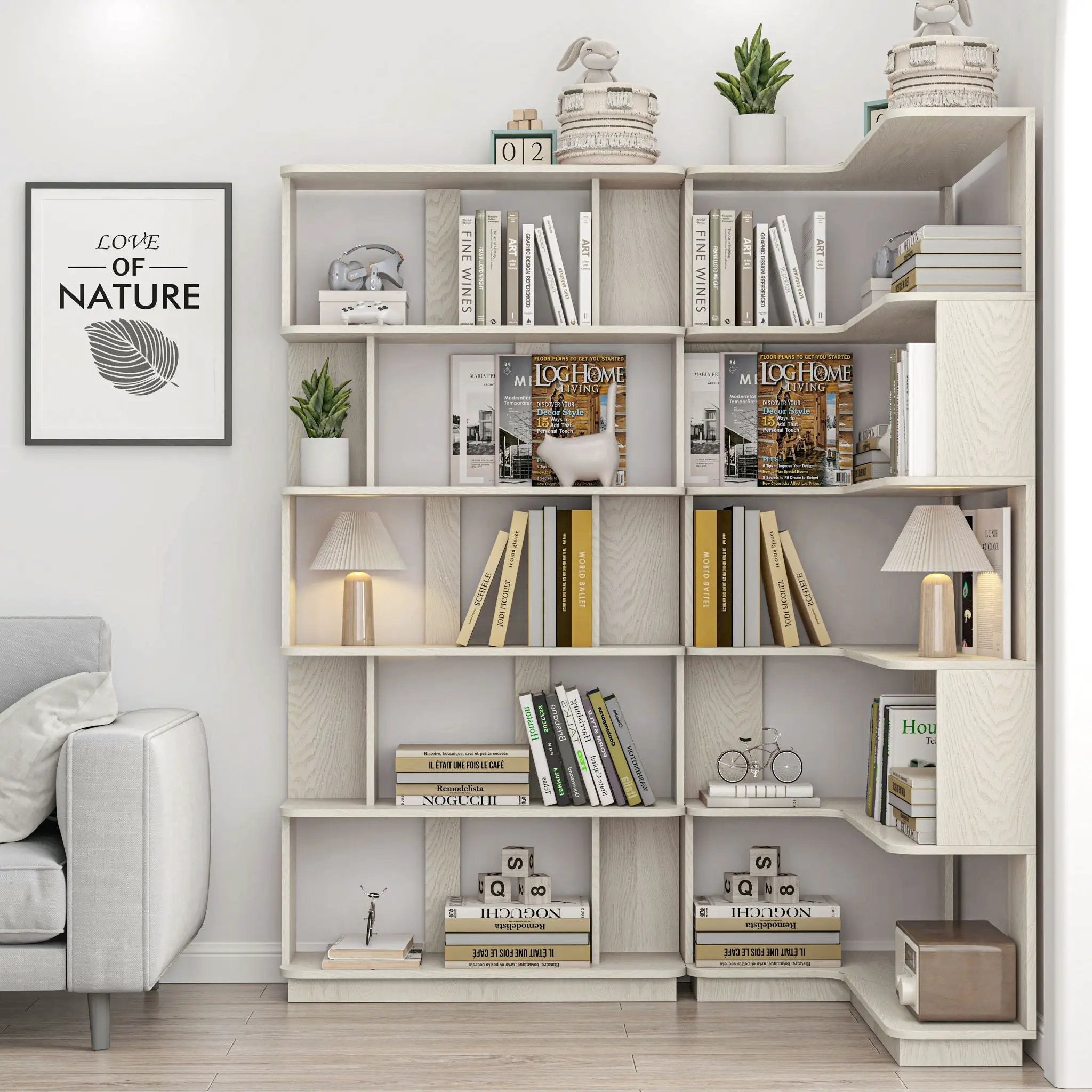 Modern 5 Tier Open Storage Bookcase by HouseOfZazla