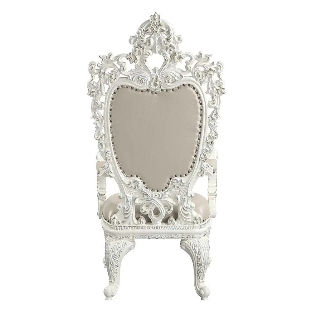 Vanaheim - Arm Chair (Set of 2) - Beige Synthetic Leather & Antique White by Unique Piece Furniture