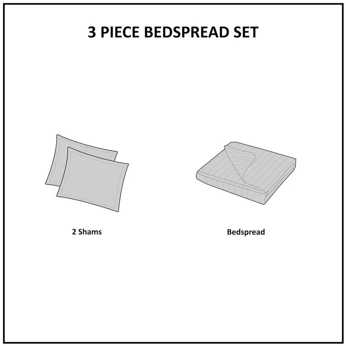 3 Piece Reversible Bedspread Set Seafoam King/Cal King by HouseOfZazla