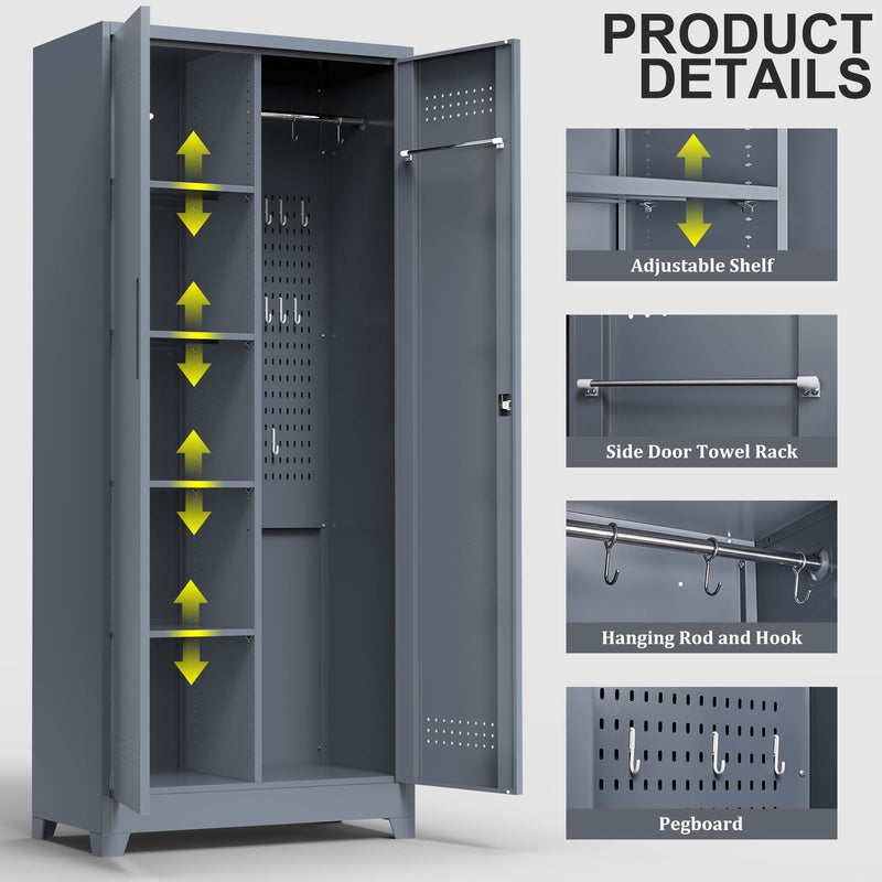 Gray And Metal Storage Cabinet by HouseOfZazla