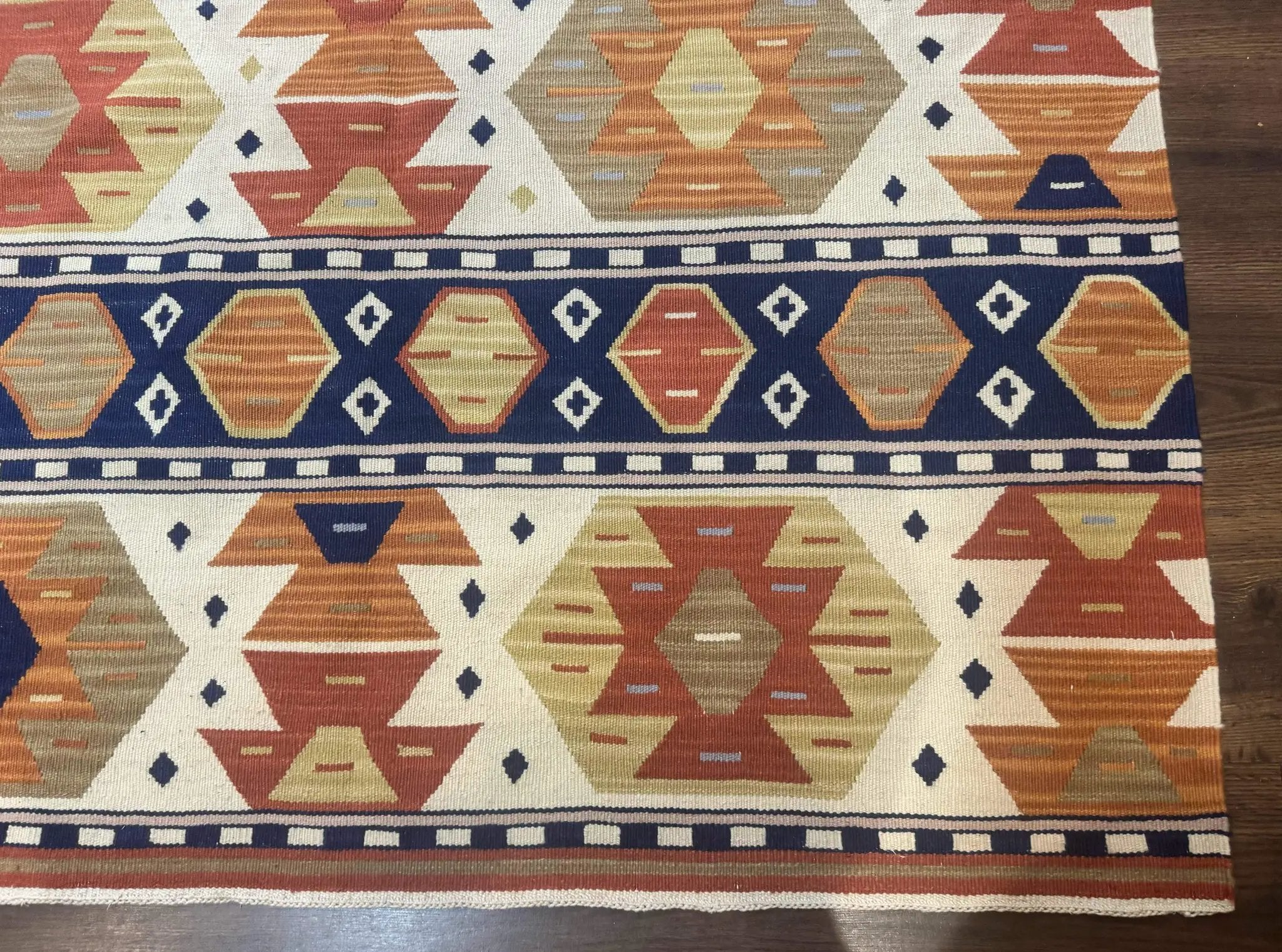 Turkish Kilim Rug 8x11, Handmade, Wool, Nourison Rug by Jewel Rugs