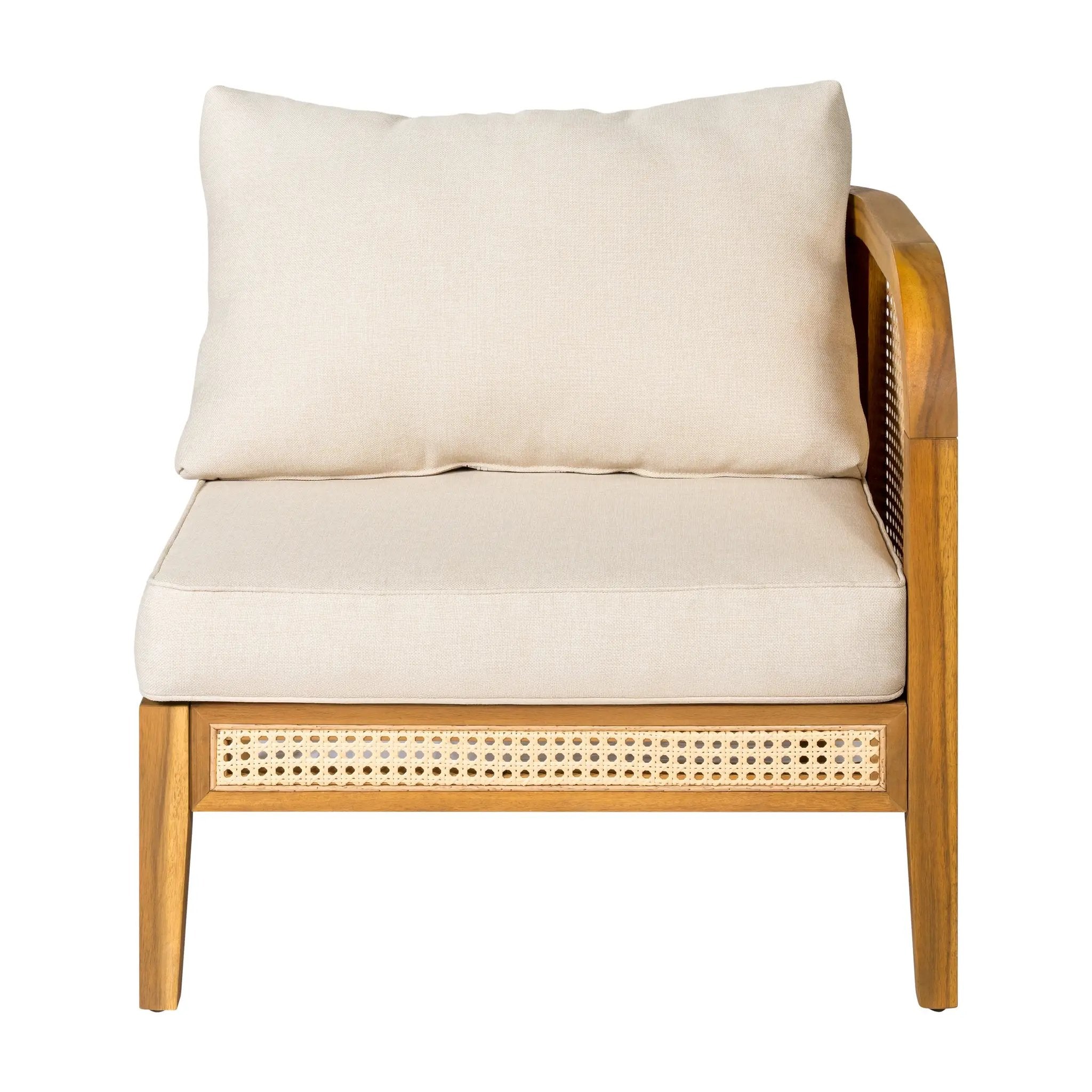 Kirkby Outdoor 5 Seater V-Shaped Acacia Wood Sofa by HouseOfZazla