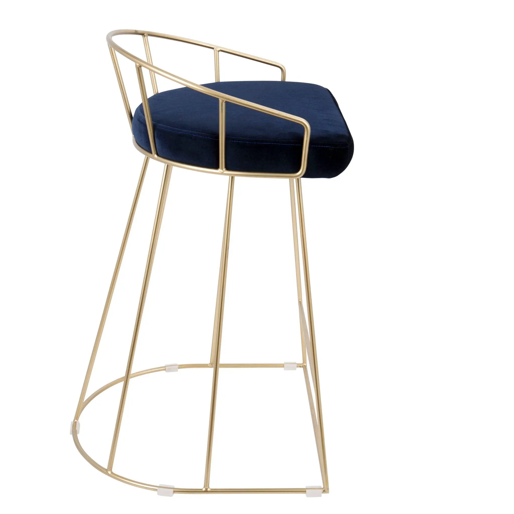 Canary - Contemporary / Glam Counter Stool (Set of 2) - Gold / Blue by HouseOfZazla