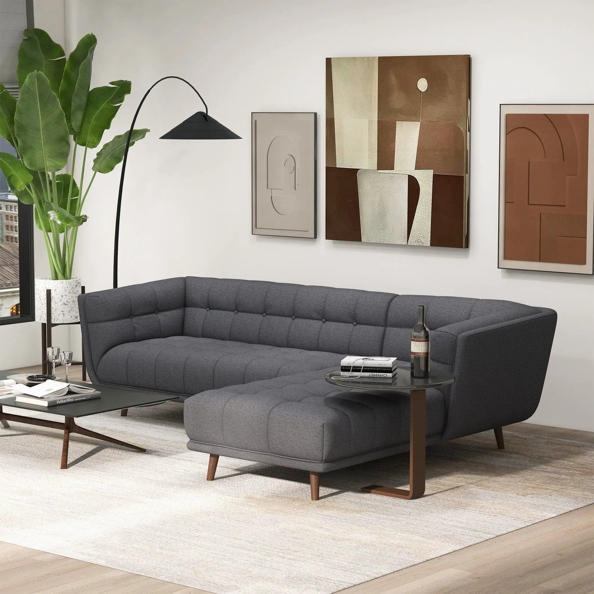 Addison - L Shape Sectional Sofa Tufted by HouseOfZazla
