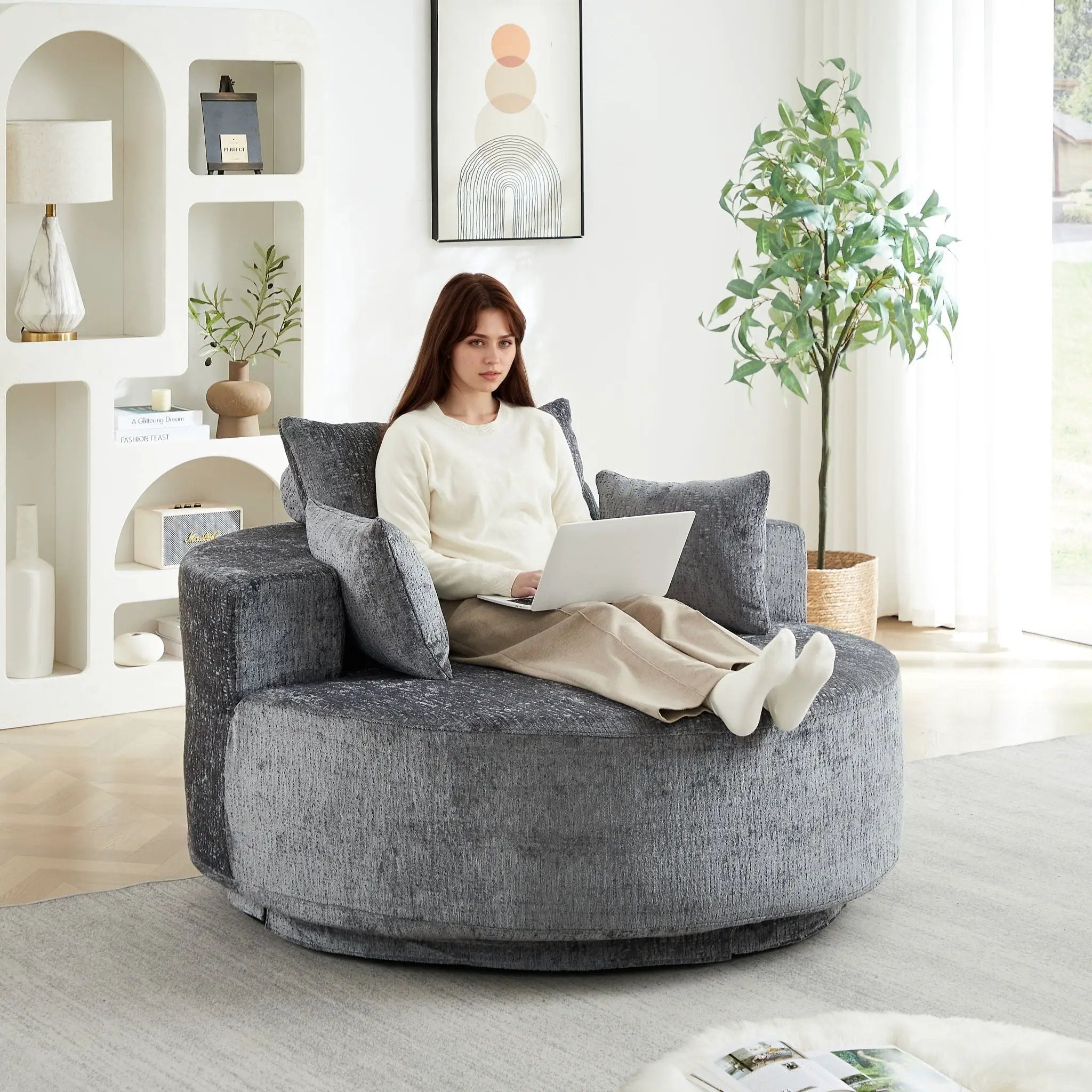 Swivel Chair With Rotating Base For Living Room by HouseOfZazla