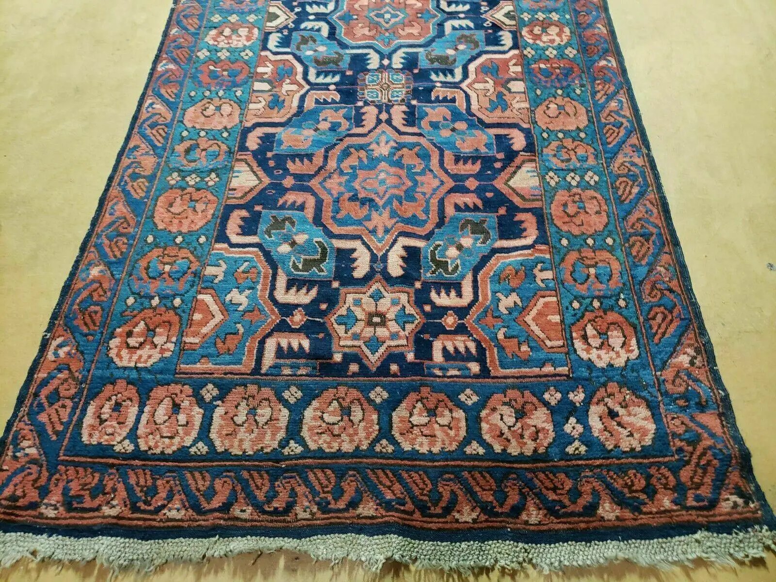 3'10" X 10' Antique Caucasian Seychor Rug Hand Made Wool Carpet Organic Dye Nice by Jewel Rugs
