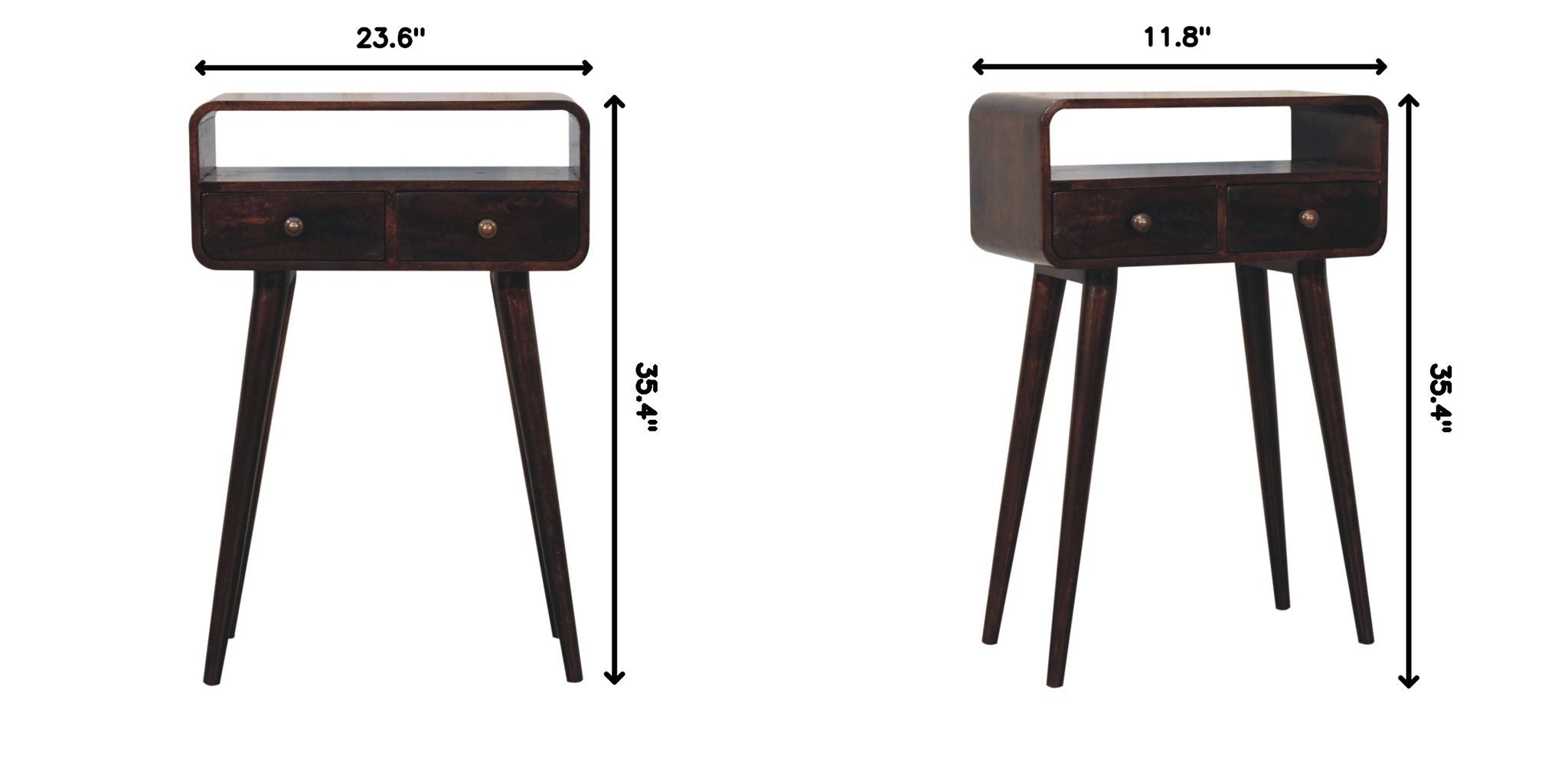 Solid Wood Curved Console Table by HouseOfZazla