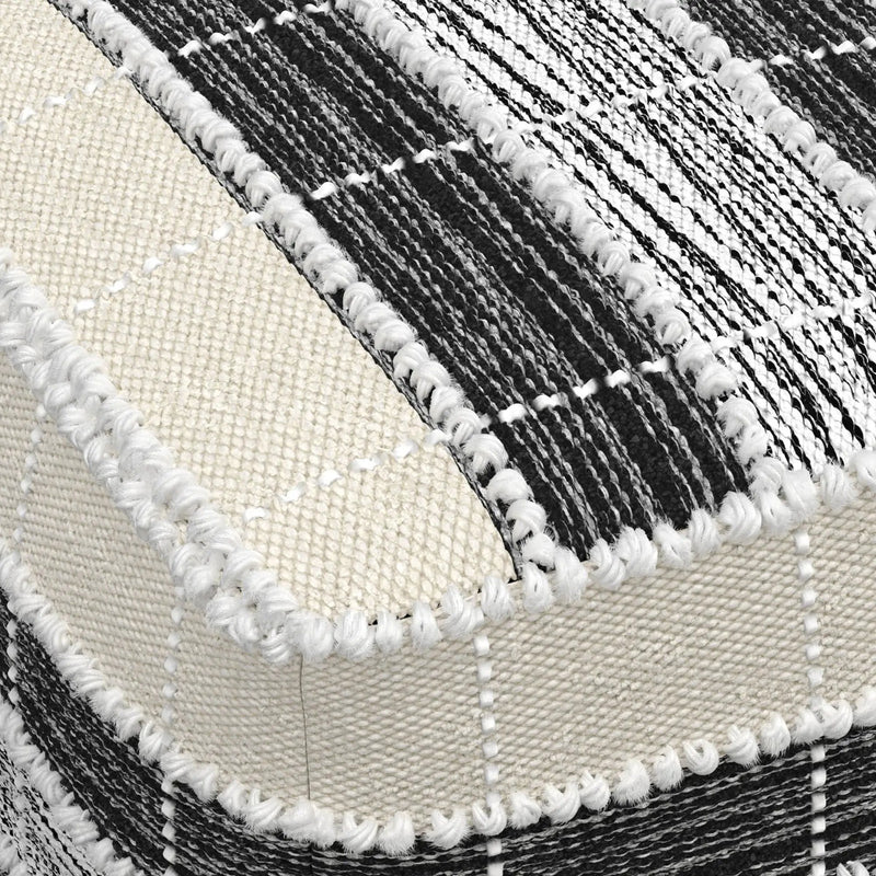 Barley - Square Pouf - White / Beige / Black by Unique Piece Furniture