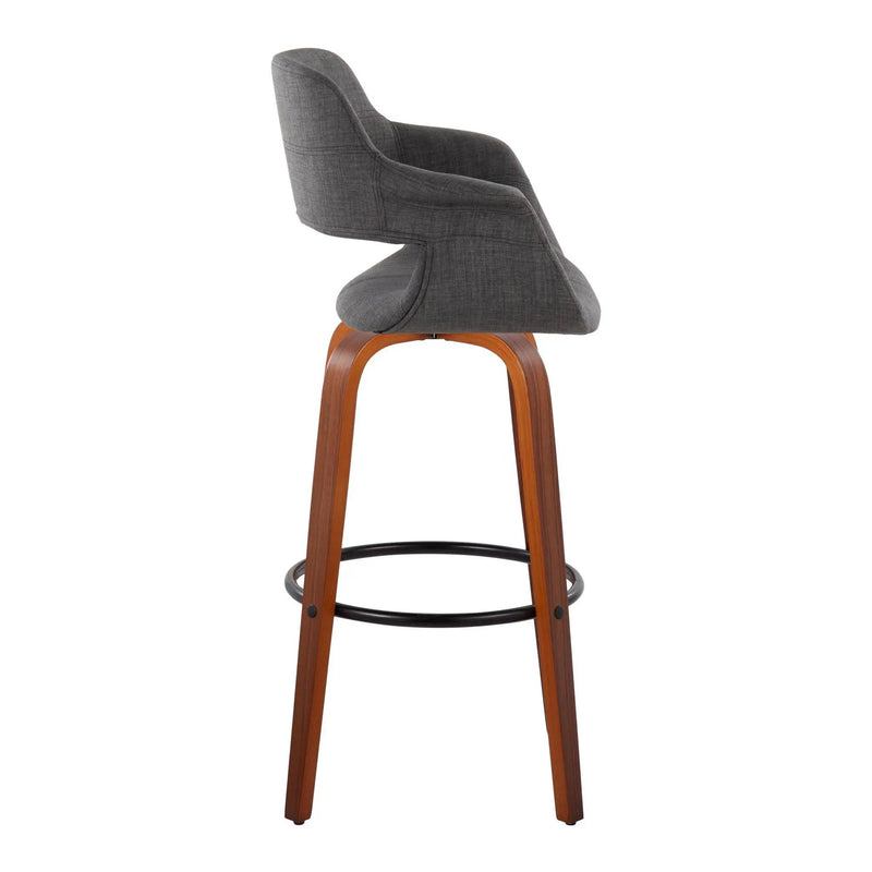 Vintage Flair - Mid Century Modern Fixed Height Barstool With Swivel With Round Footrest (Set of 2) by HouseOfZazla