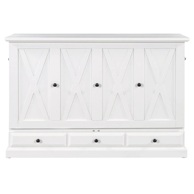 Solid Pine Murphy Bed Chest Cube Cabinet Bed With Charging Station And Large Storage Drawer For Home Office Or Small Room by HouseOfZazla