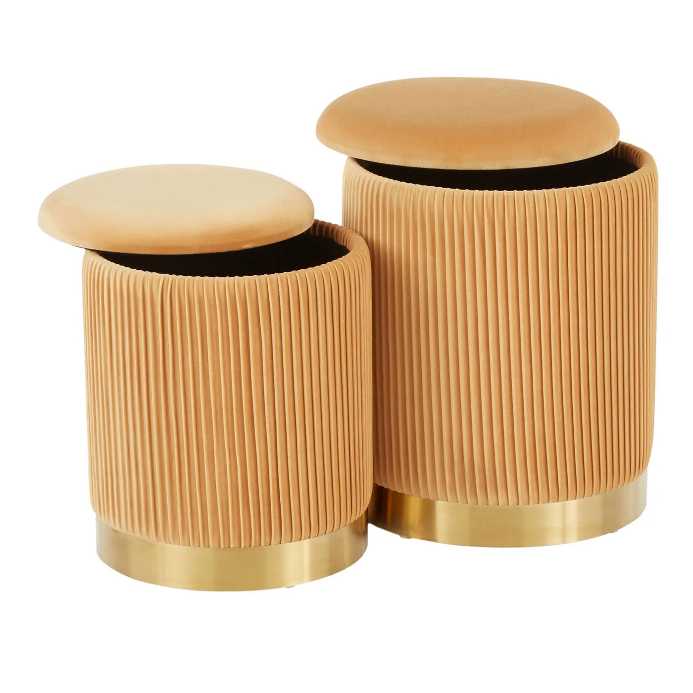 Marla - Contemporary Nesting Pleated Ottoman Set by HouseOfZazla
