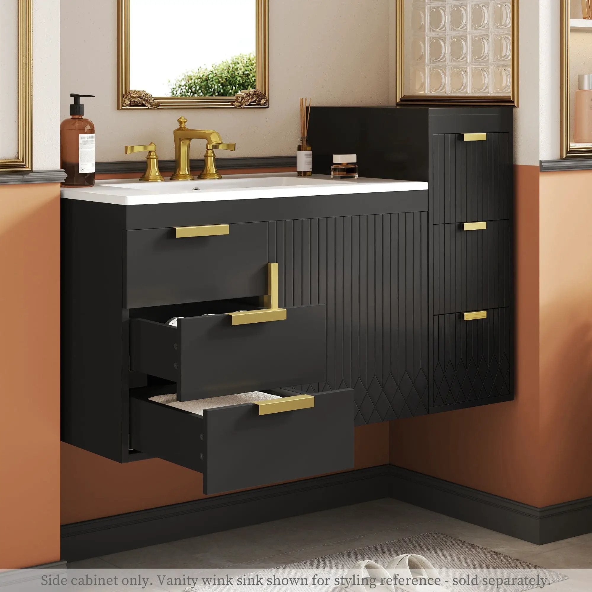 Modern Wall Mounted Floating Cabinet With Drawers For Bathroom by Unique Piece Furniture