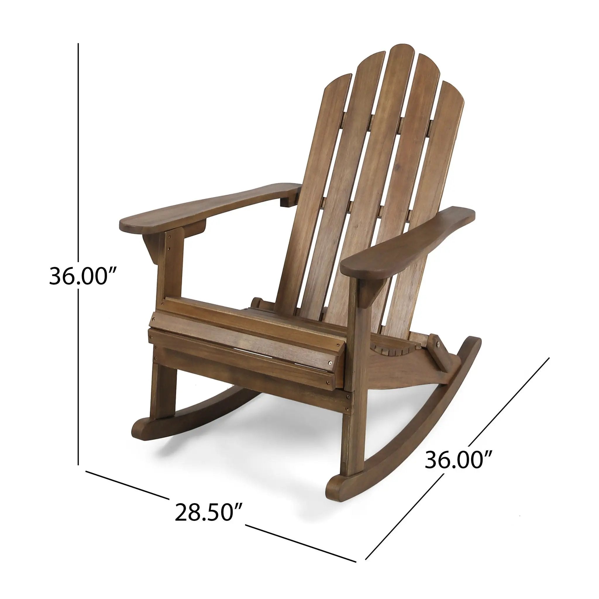 Echoes Outdoor Acacia Wood Adirondack Rocking Chair by HouseOfZazla