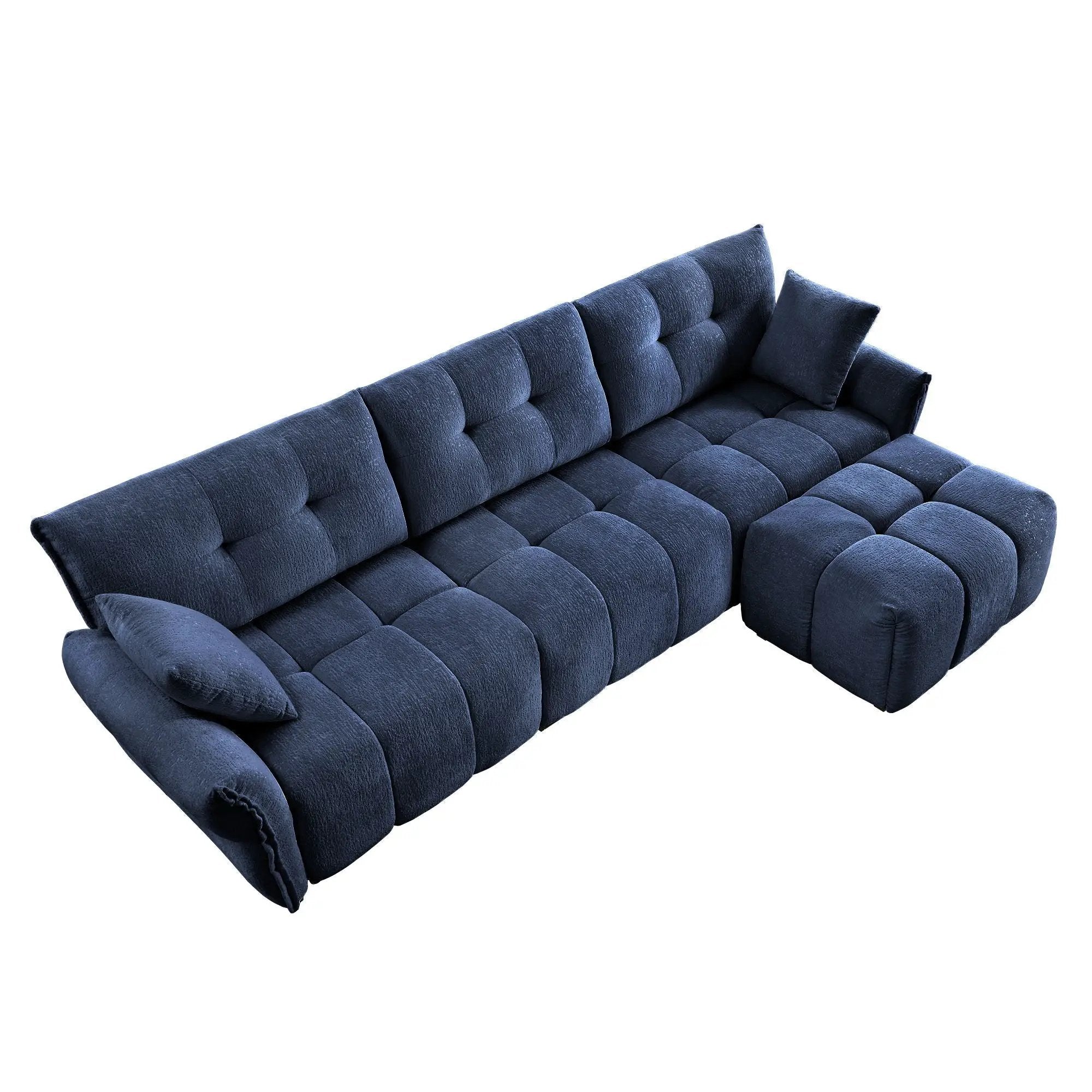 Sofa Set With Ottoman And Pillows, Textured, High Resilience Cushions by HouseOfZazla