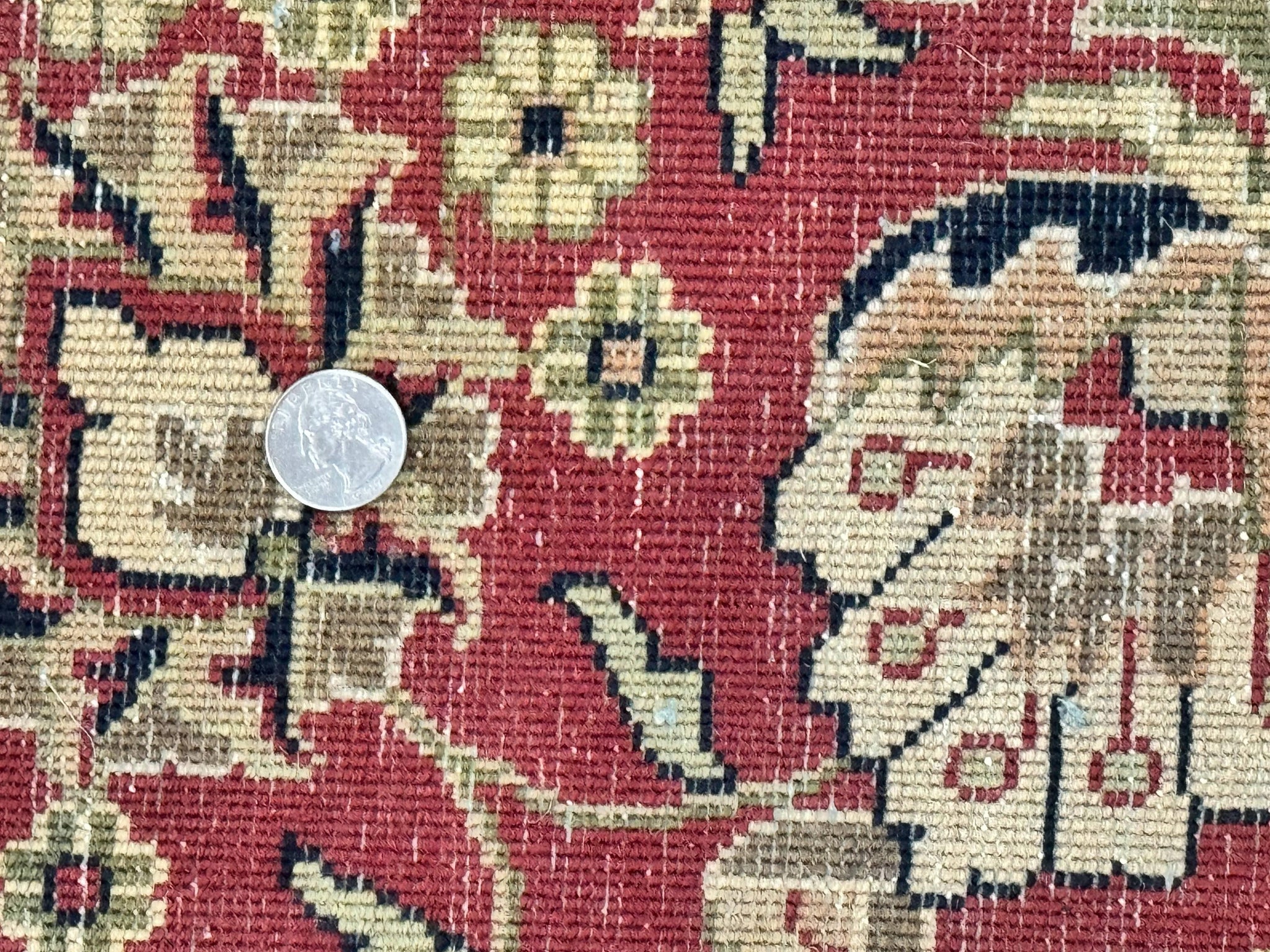 Indo Persian Rug 8x10, Navy Blue and Red, Floral Allover, Hand Knotted Vintage Wool Carpet, Indo Sarouk by Jewel Rugs