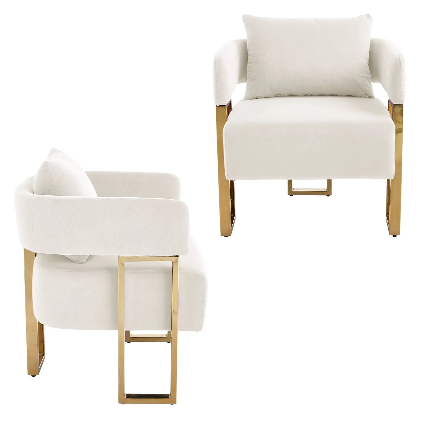 Modern Classic Design Decorative Chair Teddy Fleece Upholstered And Metal Foot by Unique Piece Furniture