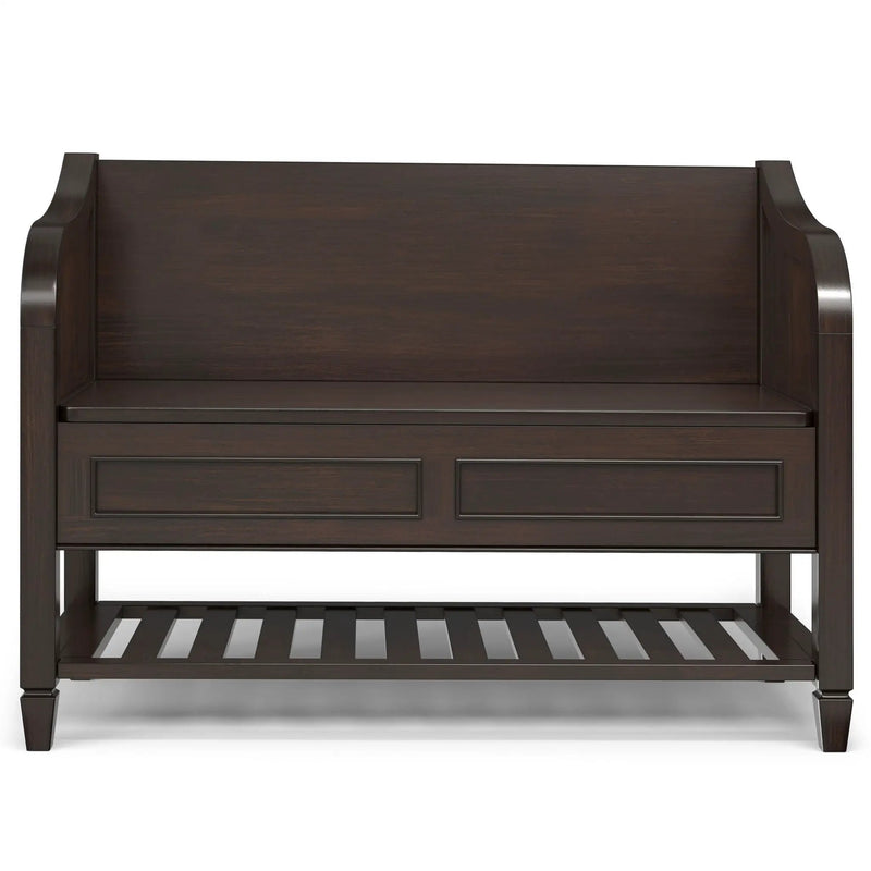 Connaught - Entryway Storage Bench With Shelf - Chestnut by HouseOfZazla