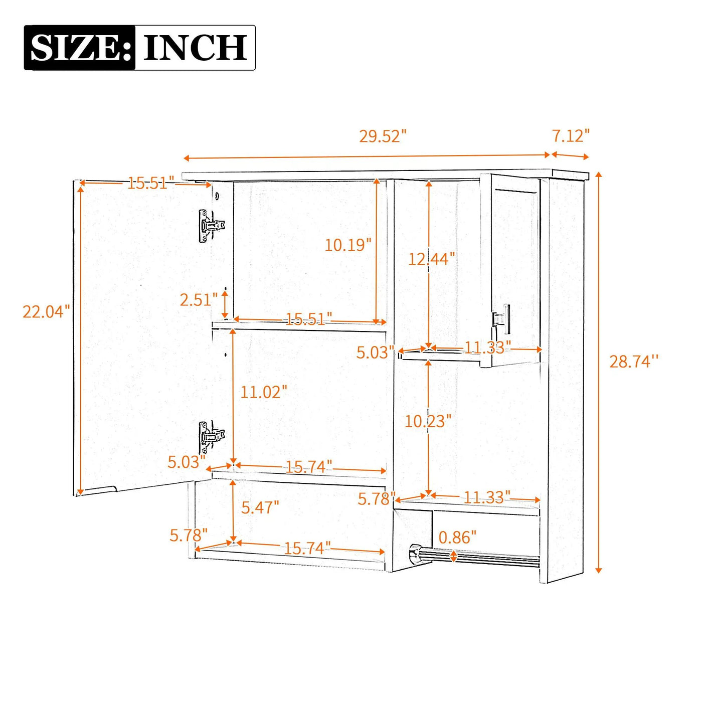 Modern Wall Mounted Bathroom Medicine Cabinet, Bathroom Wall Storage Cabinet With Mirror by Unique Piece Furniture