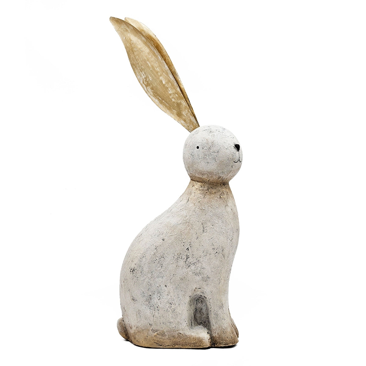 White Magnesium Rabbit Figurine with Gold Iron Ears by HouseOfZazla