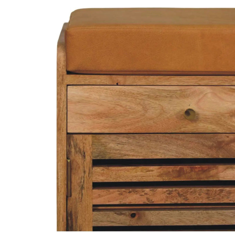 Shutter Shoe Rack With 2 Drawers - Beige by Unique Piece Furniture