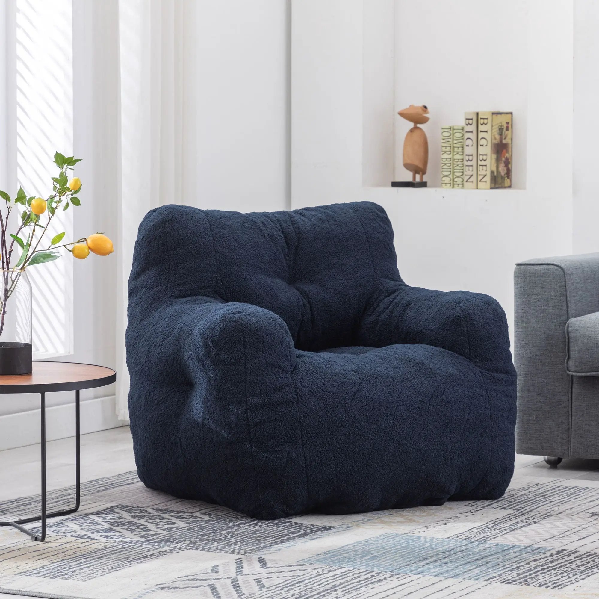 Soft Teddy Fabric Tufted Foam Bean Bag Chair With Teddy Fabric by Unique Piece Furniture