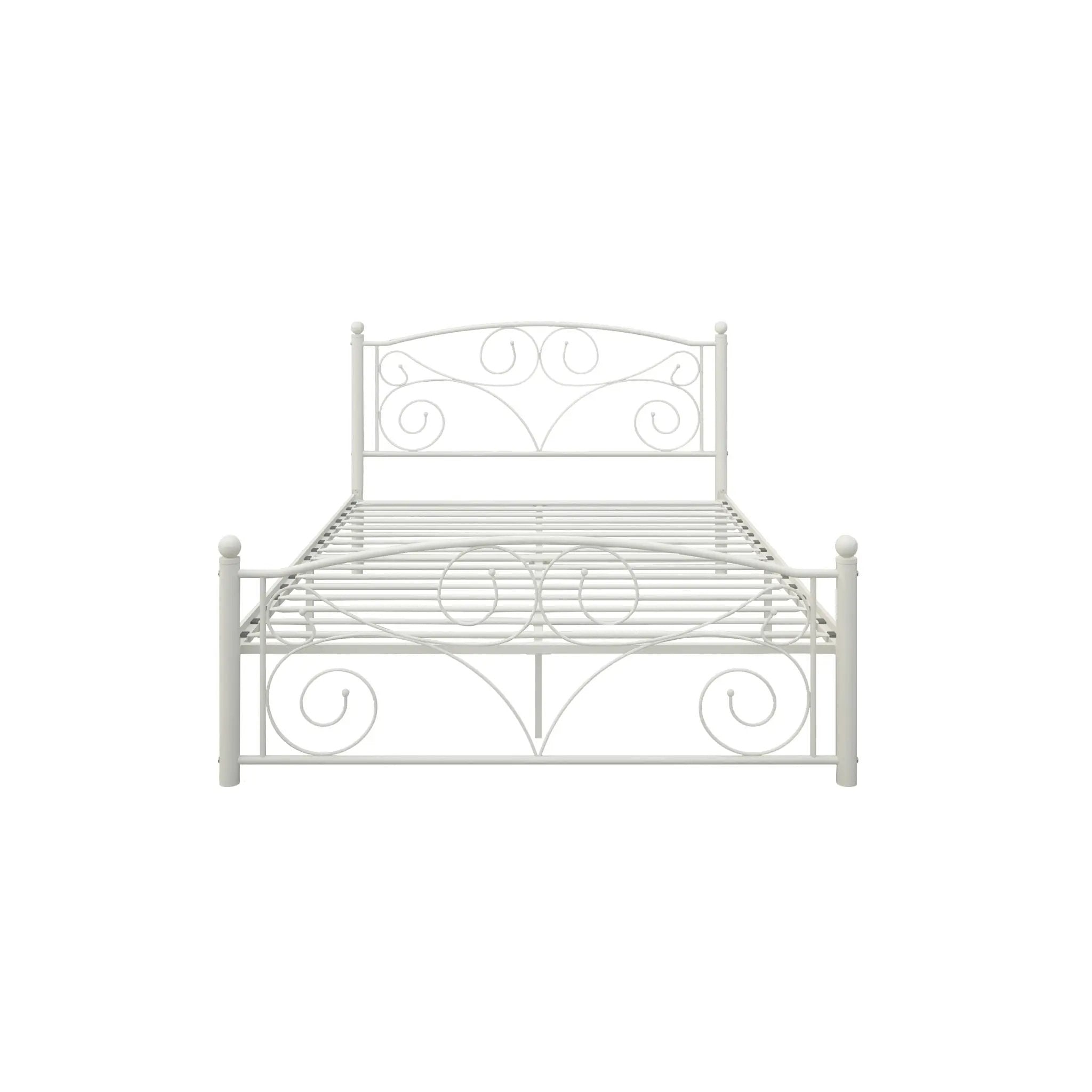 Full With Metal Frame Bed - White by HouseOfZazla