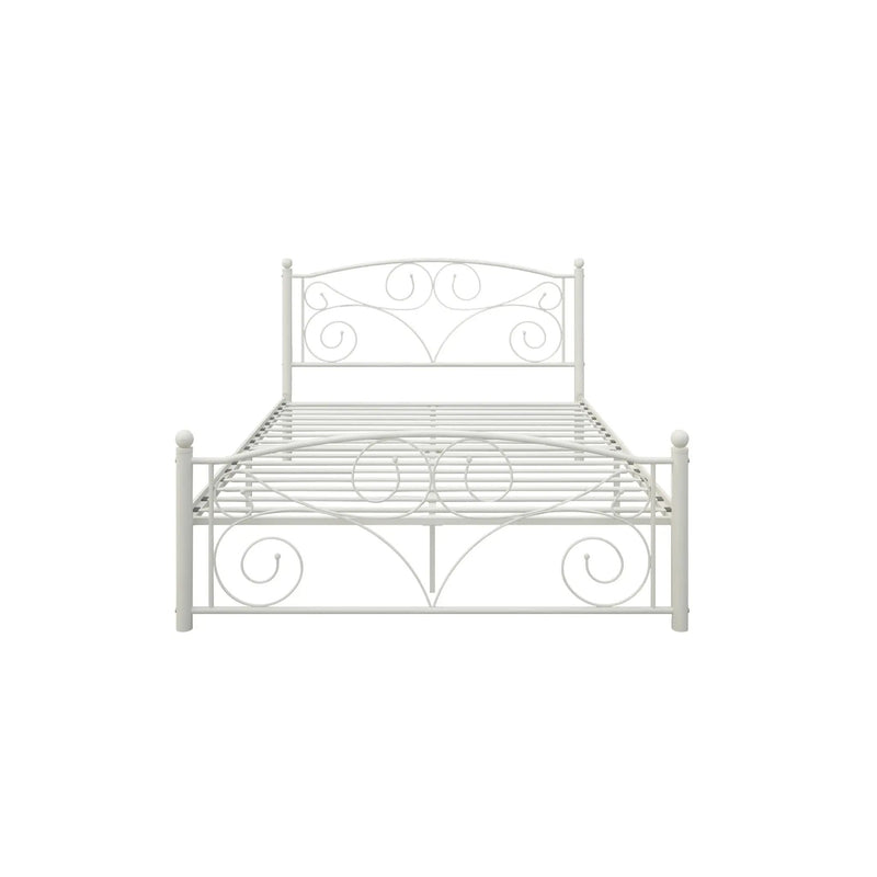 Full With Metal Frame Bed - White by HouseOfZazla
