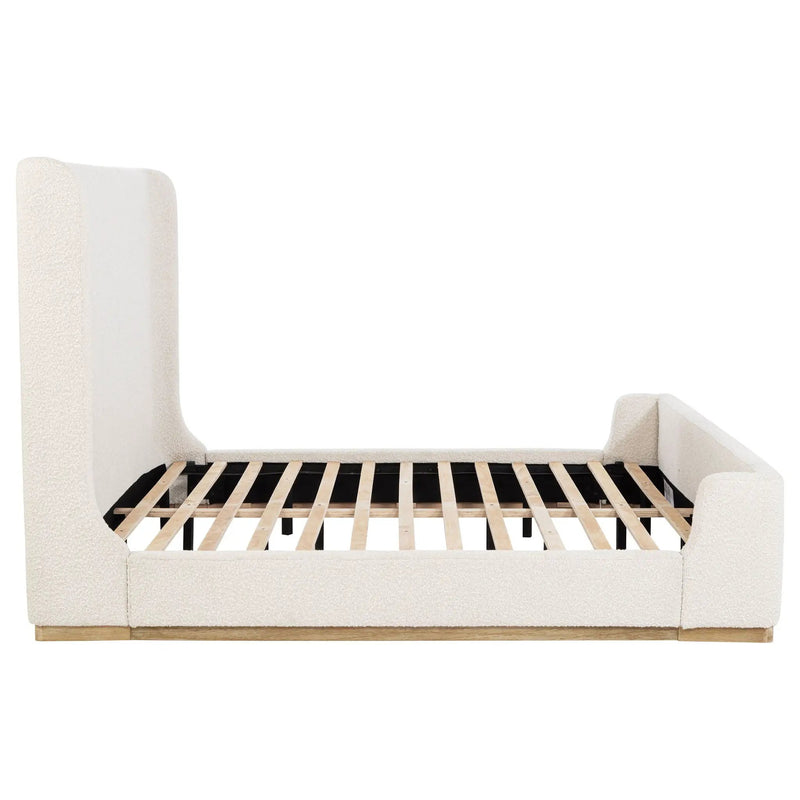 Nala Upholstered Eastern King Sleigh Bed Cream by Unique Piece Furniture