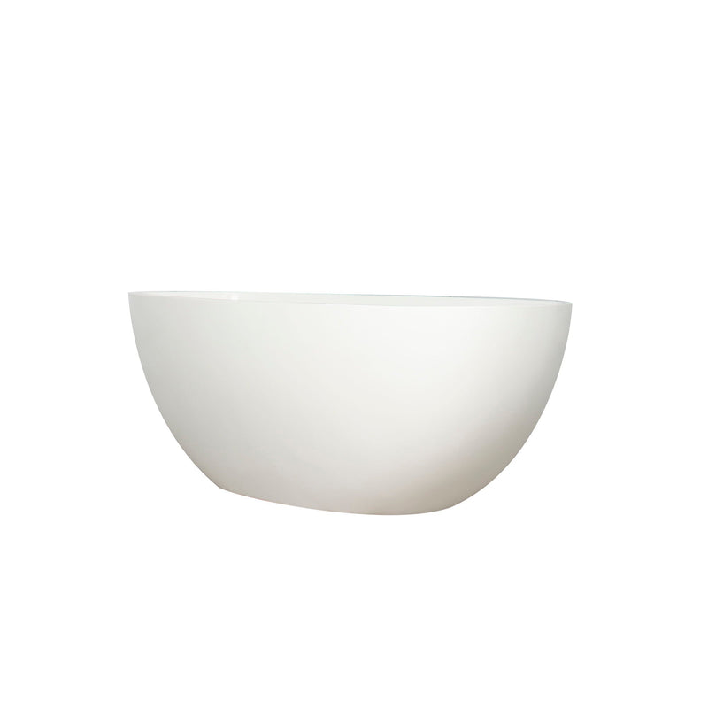 65.2" Freestanding Solid Surface Soaking Bathtub For Bathroom - Matte White by HouseOfZazla