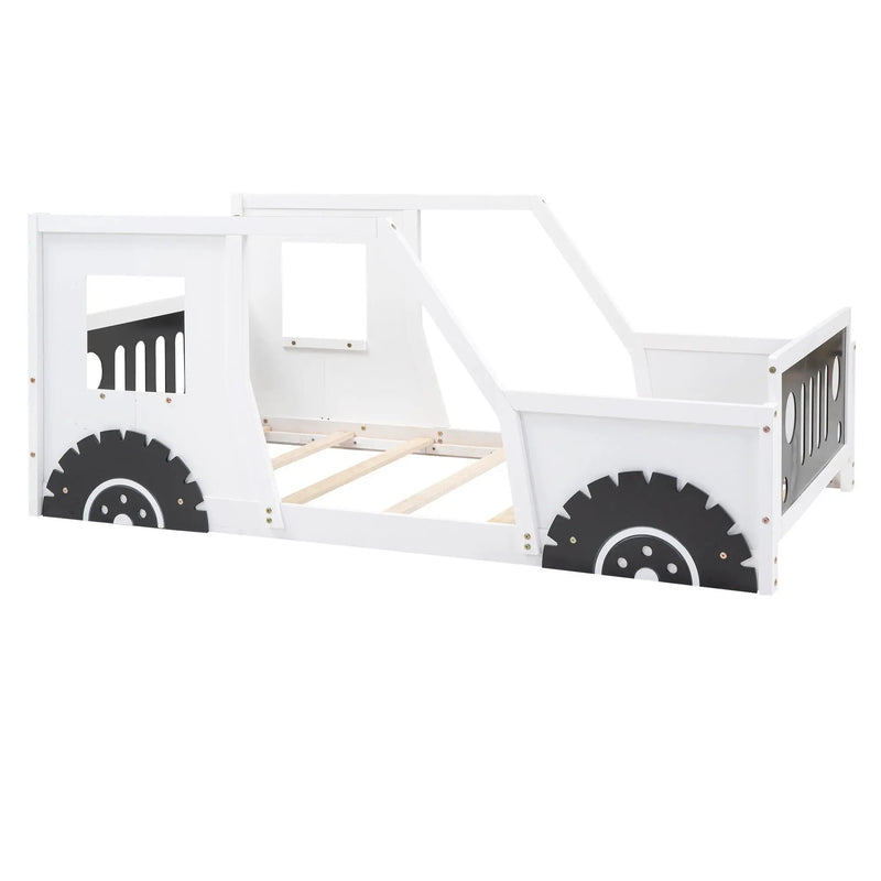 Classic Car Shaped Platform Bed With Wheels by Unique Piece Furniture