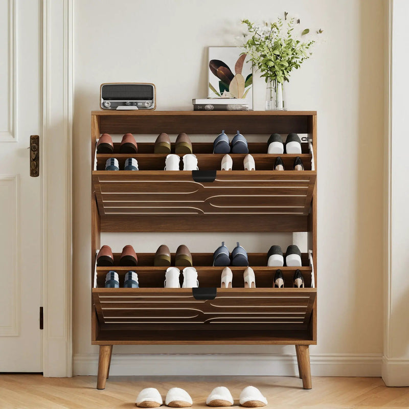 Medieval - Independent Shoe Cabinet With 2 Flip Drawers by Unique Piece Furniture