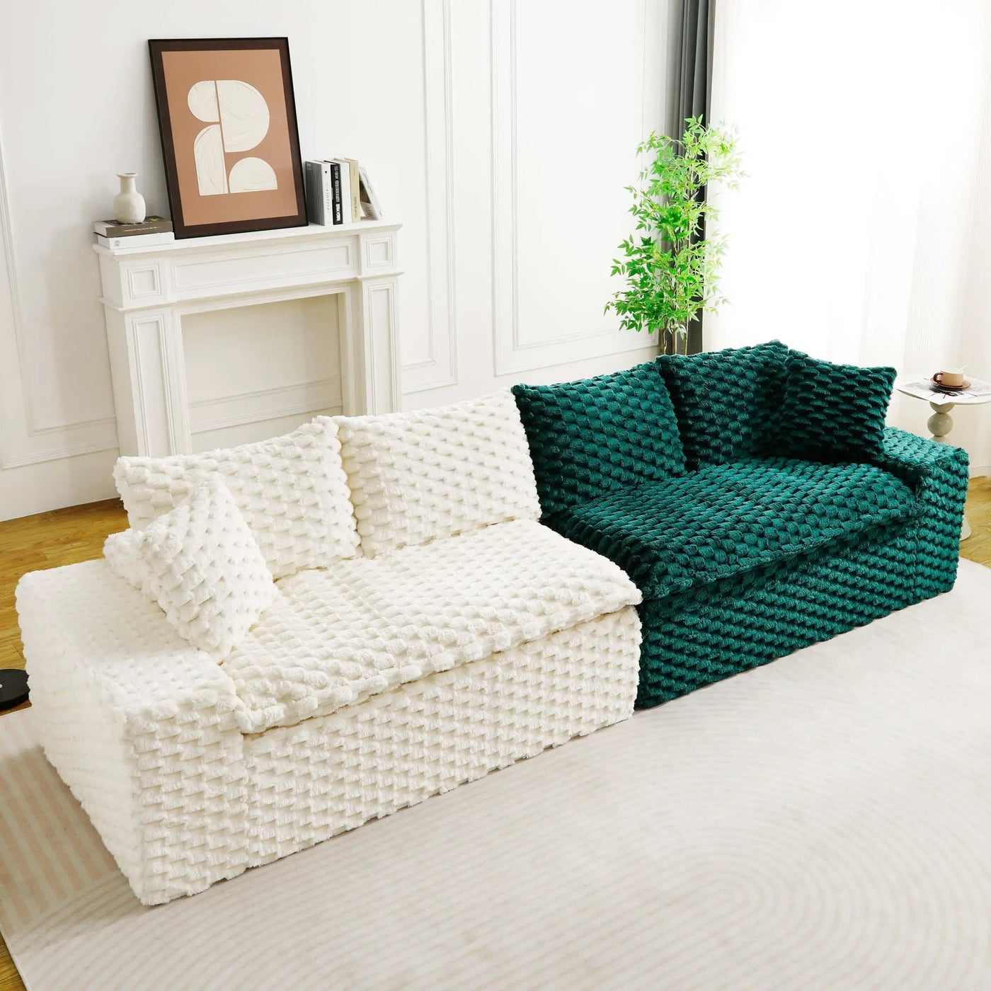Multifunctional Sofa Pink Black, Fits 4 People by Unique Piece Furniture