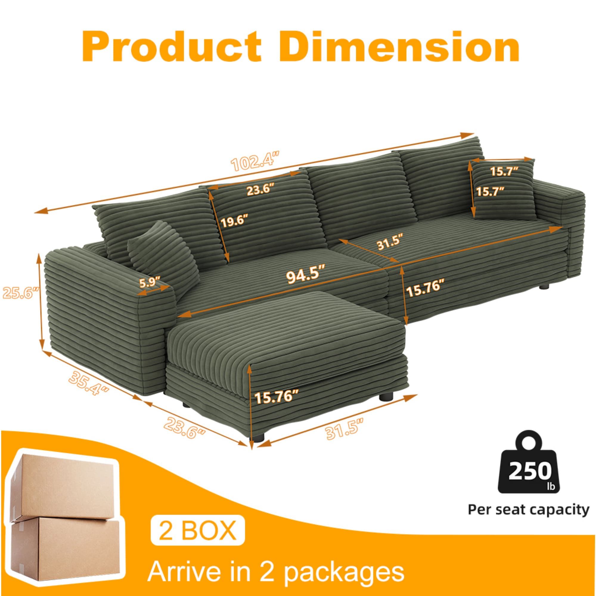 Modern Comfy Upholstered Sofa Cloud Couch & Deep Seat Couches by HouseOfZazla