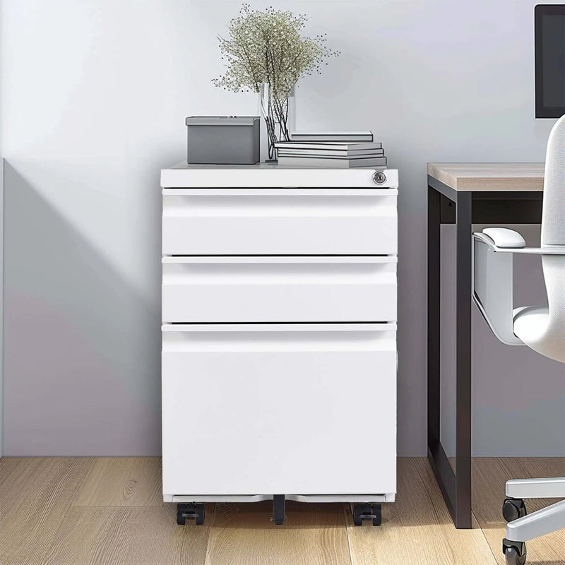 Metal Drawer Mobile File Cabinet With Lock For Home Office Organizer by Unique Piece Furniture