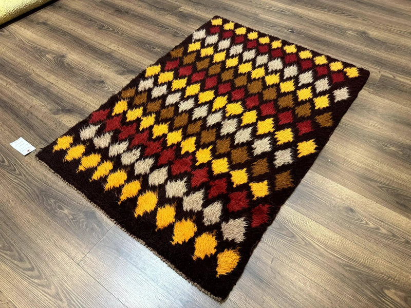 Shaggy Balouch Rug 3x4, Tribal Rug, Afghan Rug, Brown, Multicolor by Jewel Rugs
