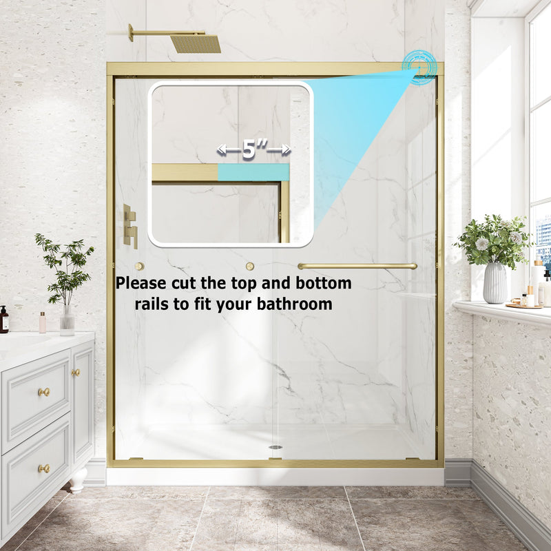 55"-60" W x 72" H Brushed Shower Door by HouseOfZazla