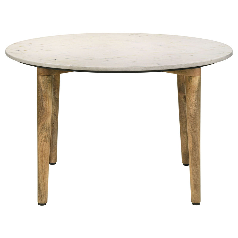 Leska - Round Coffee Table - White by HouseOfZazla