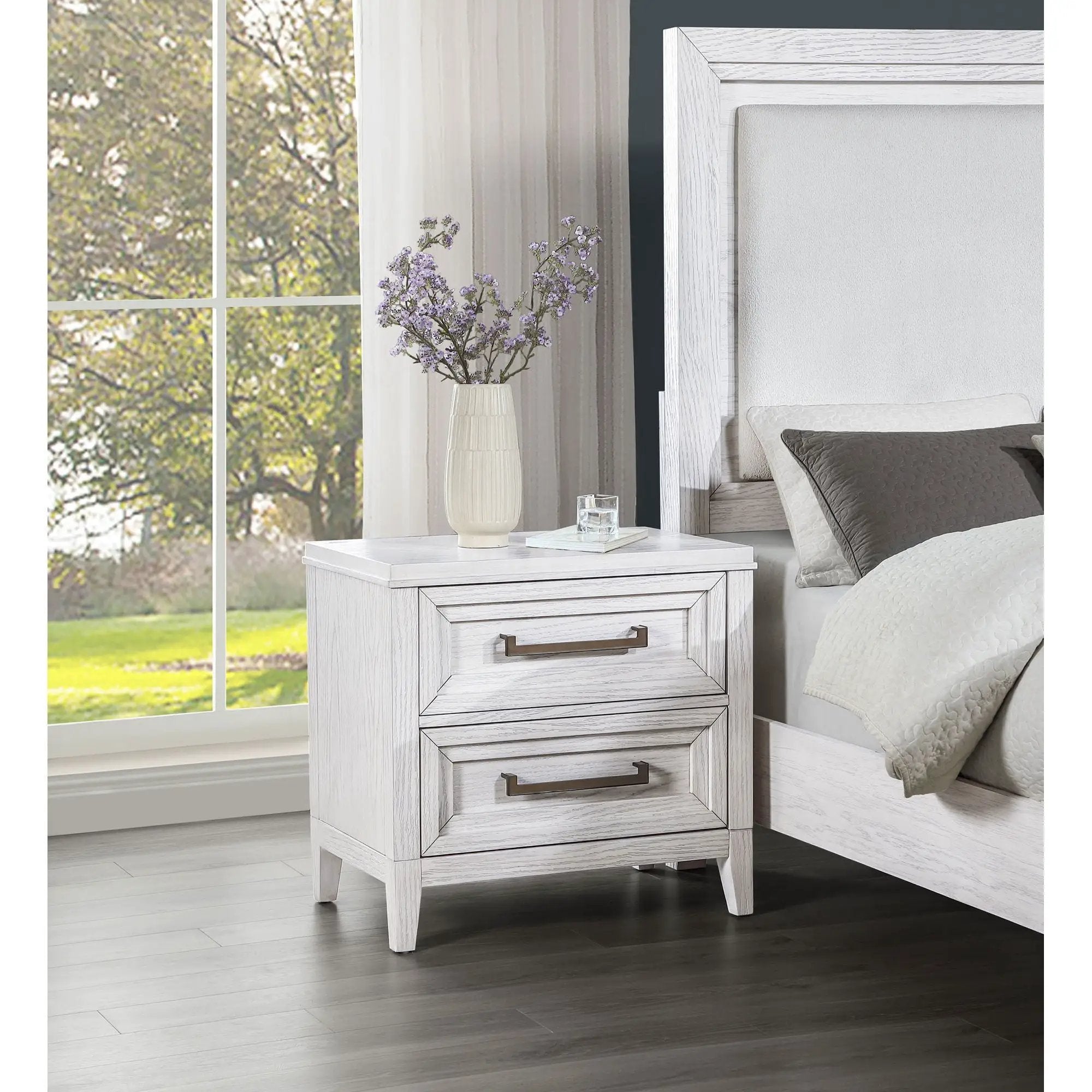 Avril - 2 Drawer Nightstand - White by HouseOfZazla