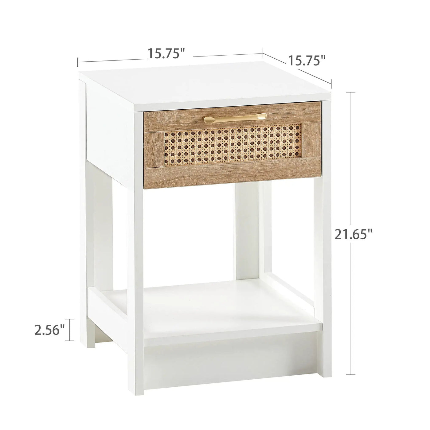 15.75" Rattan End Table With Drawer, Modern Nightstand, Side Table For Living Room, Bedroom by Unique Piece Furniture