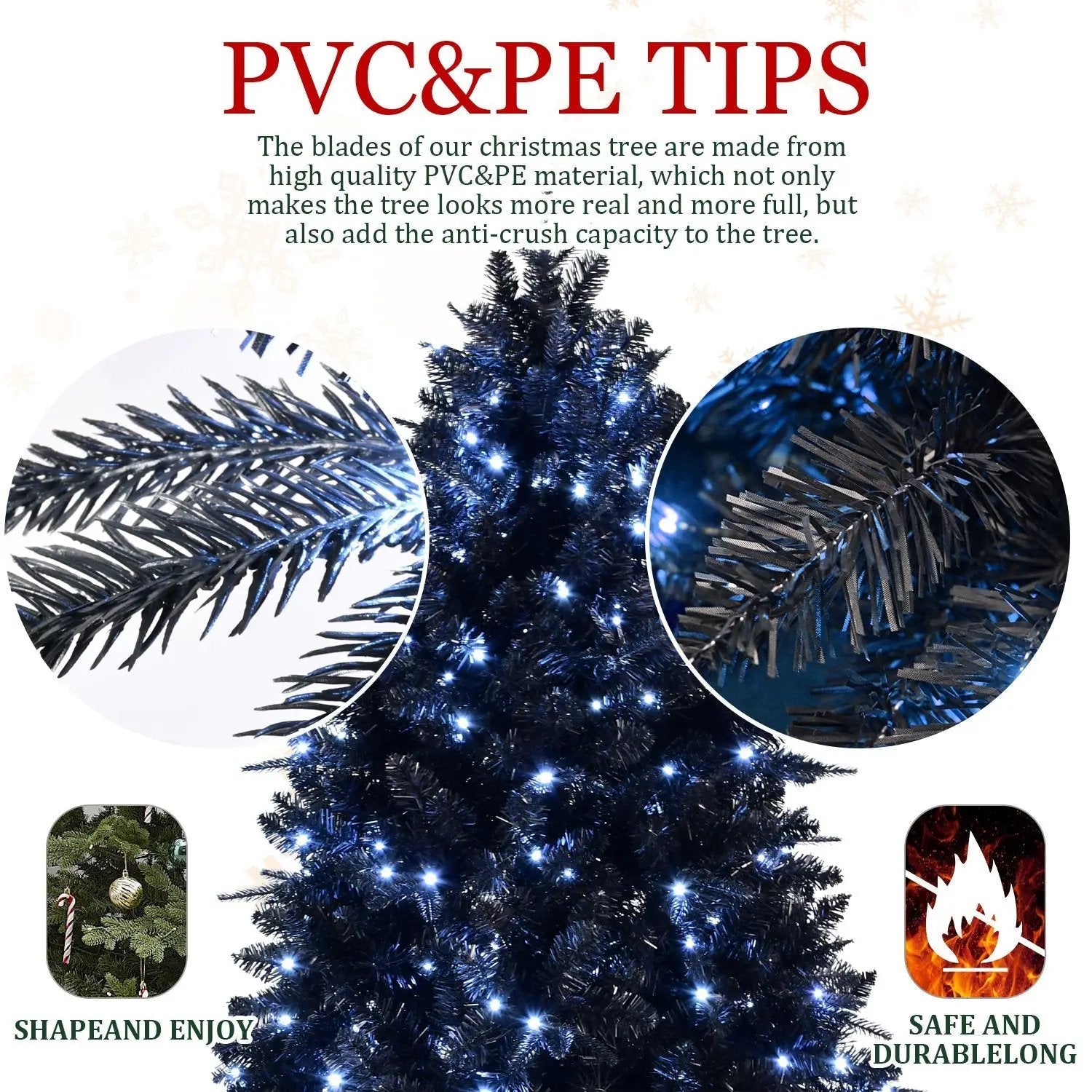 The 6-Foot Pre-Lit Black Christmas Tree by HouseOfZazla