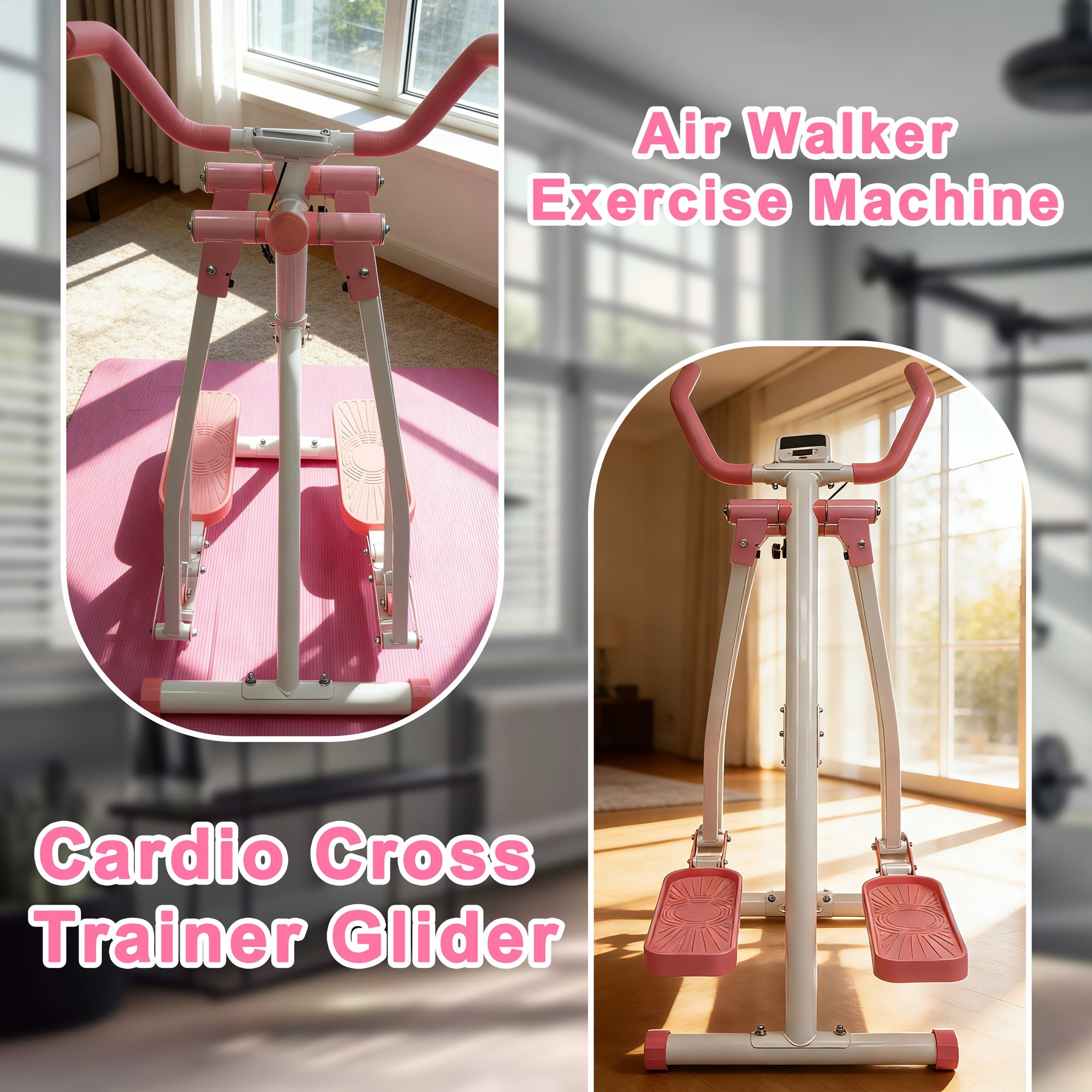 Air Walk Elliptical Machine - Foldable Cardio Cross Trainer by HouseOfZazla